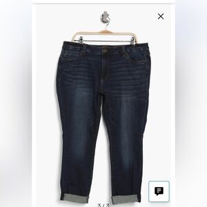 Kut from the Kloth Dark Blue cuffed Ankle Jeans “north cardinal” 22W